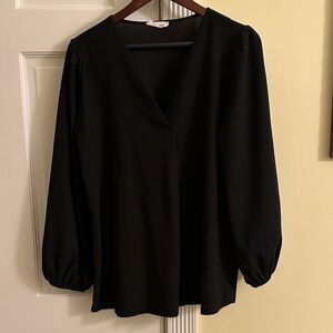 Textured Black Maternity Blouse